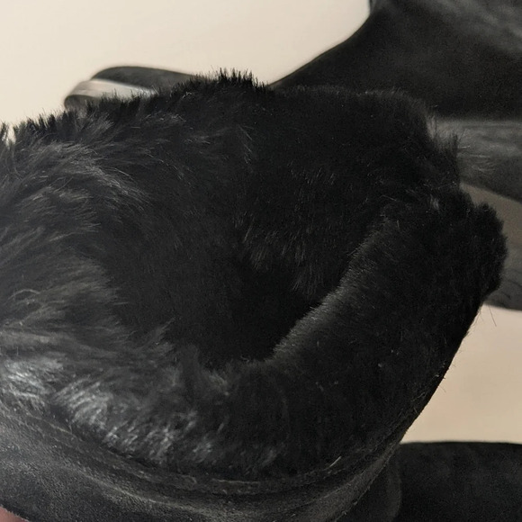 Jimmy Choo suede winter fur lined back tie slouchy mid shin Boot New - Picture 7 of 12